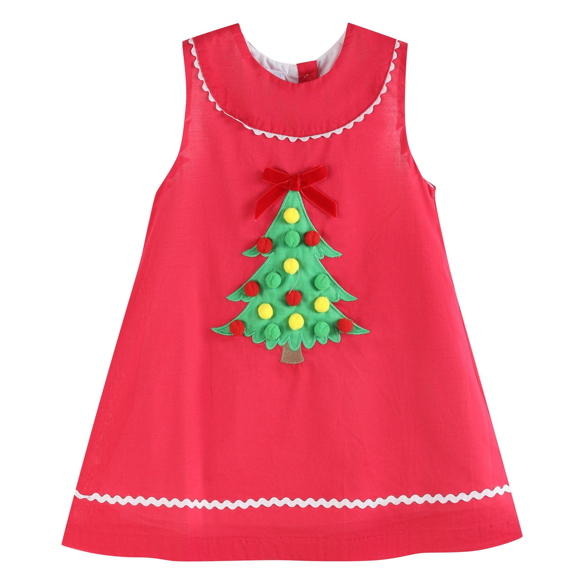 Red Pom-Pom Christmas Tree Dress