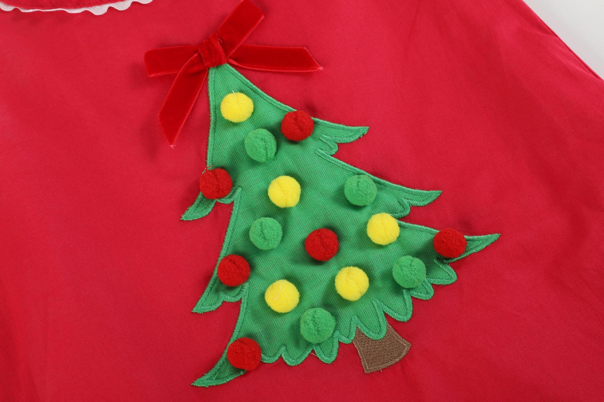 Red Pom-Pom Christmas Tree Dress