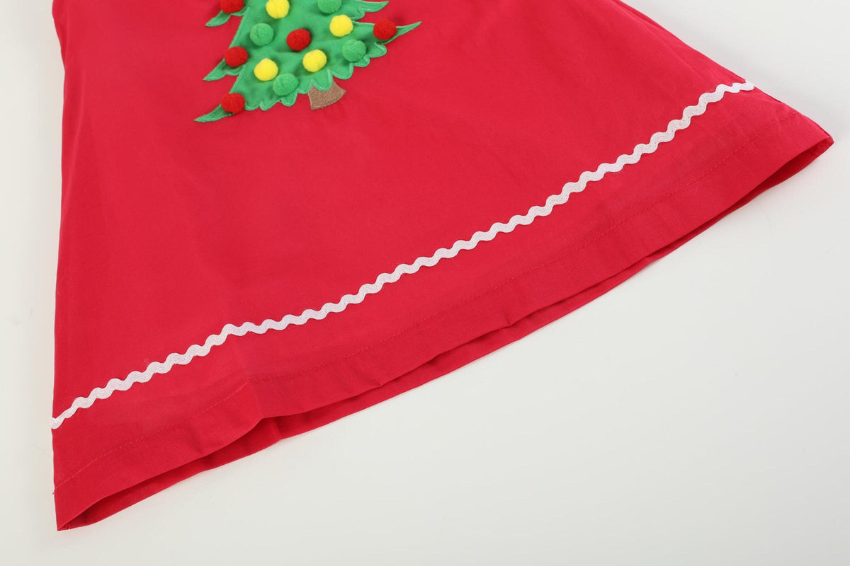Red Pom-Pom Christmas Tree Dress