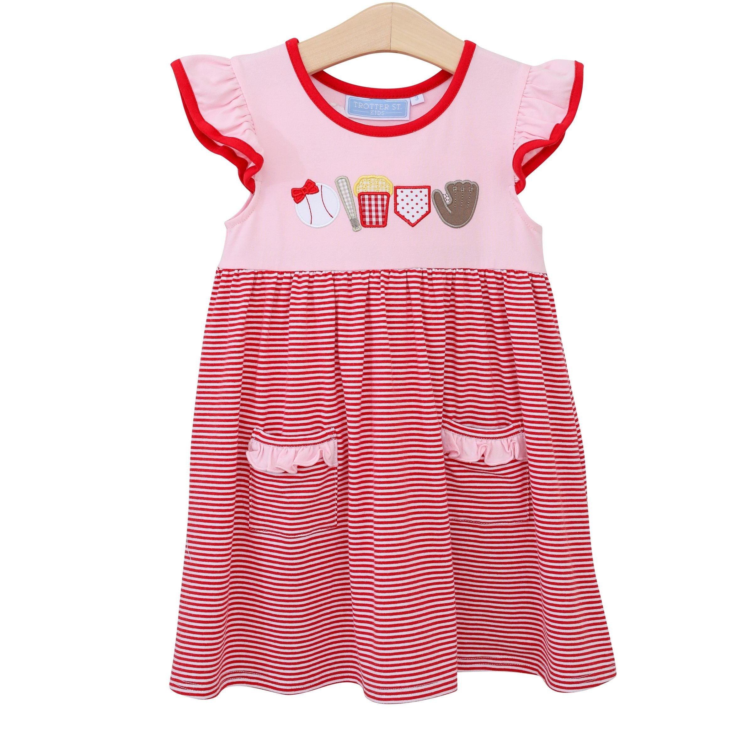 Trotter Street Red and Pink Baseball Dress