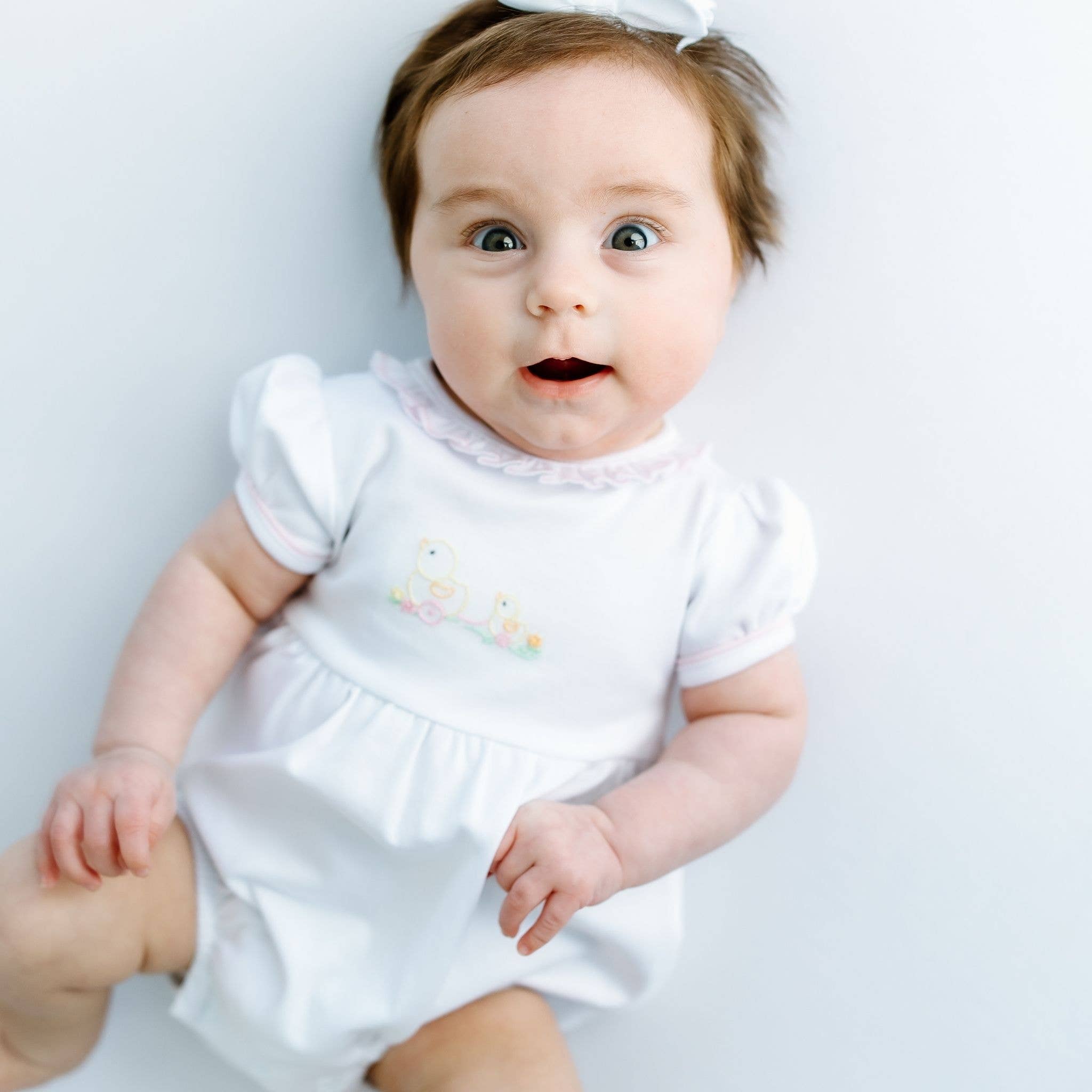 Vintage Duckie Pulltoy Bubble - Pink: 6 Months