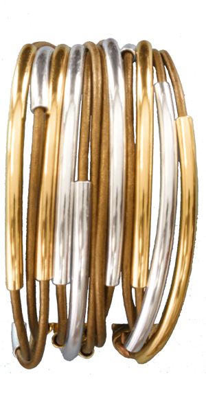 Lizzy Classic 4 Strand Gold & Silver : Large