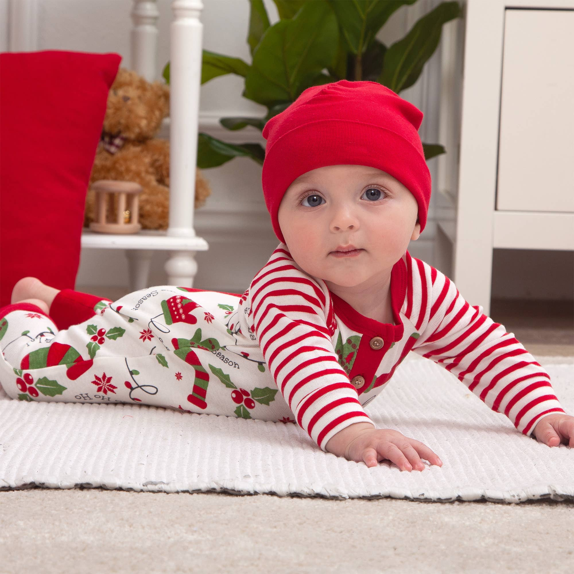 Baby's 'Tis The Season Bamboo Romper: 3-6 months