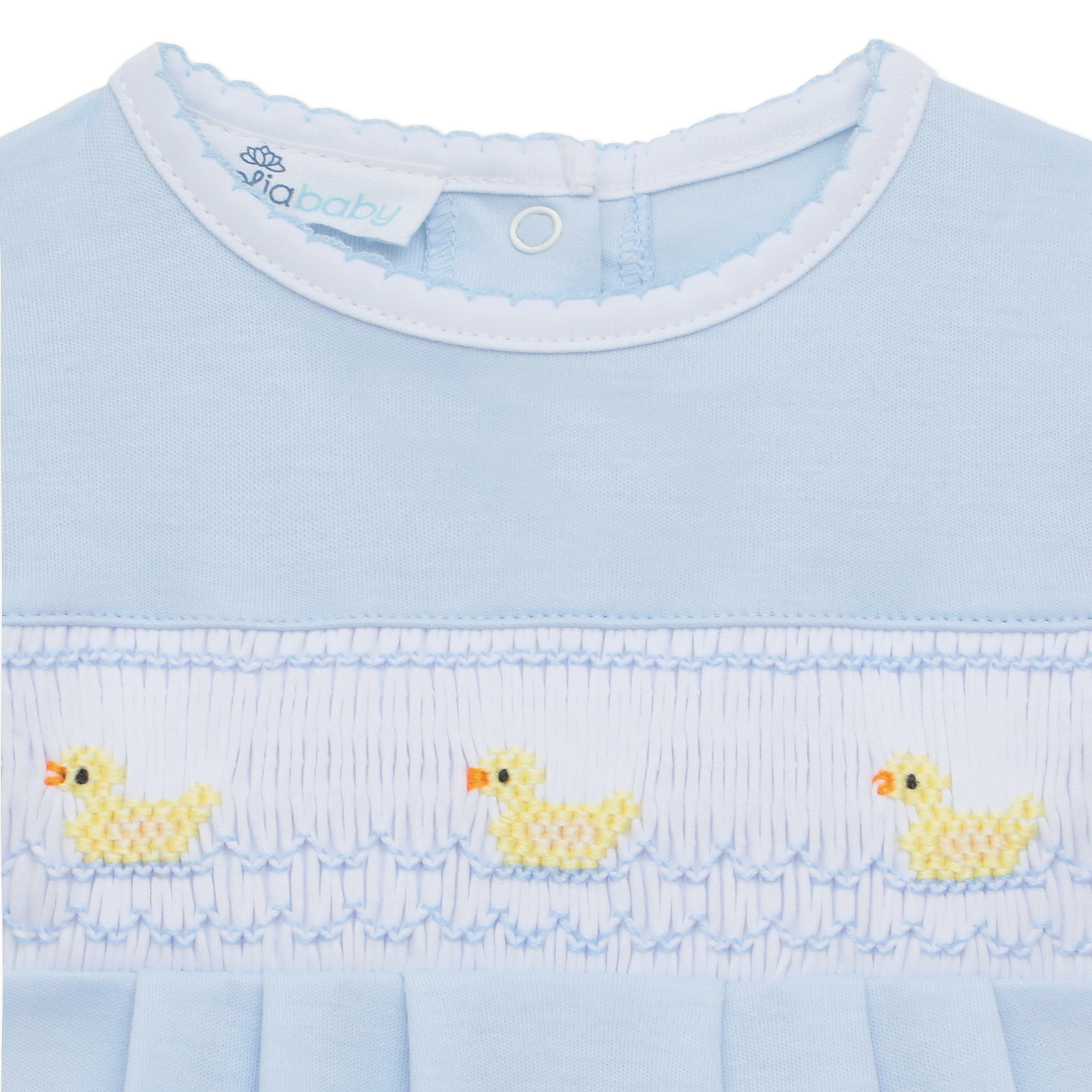 Little Ducklings Classics Smocked Bubble - Light Blue: 3 Months