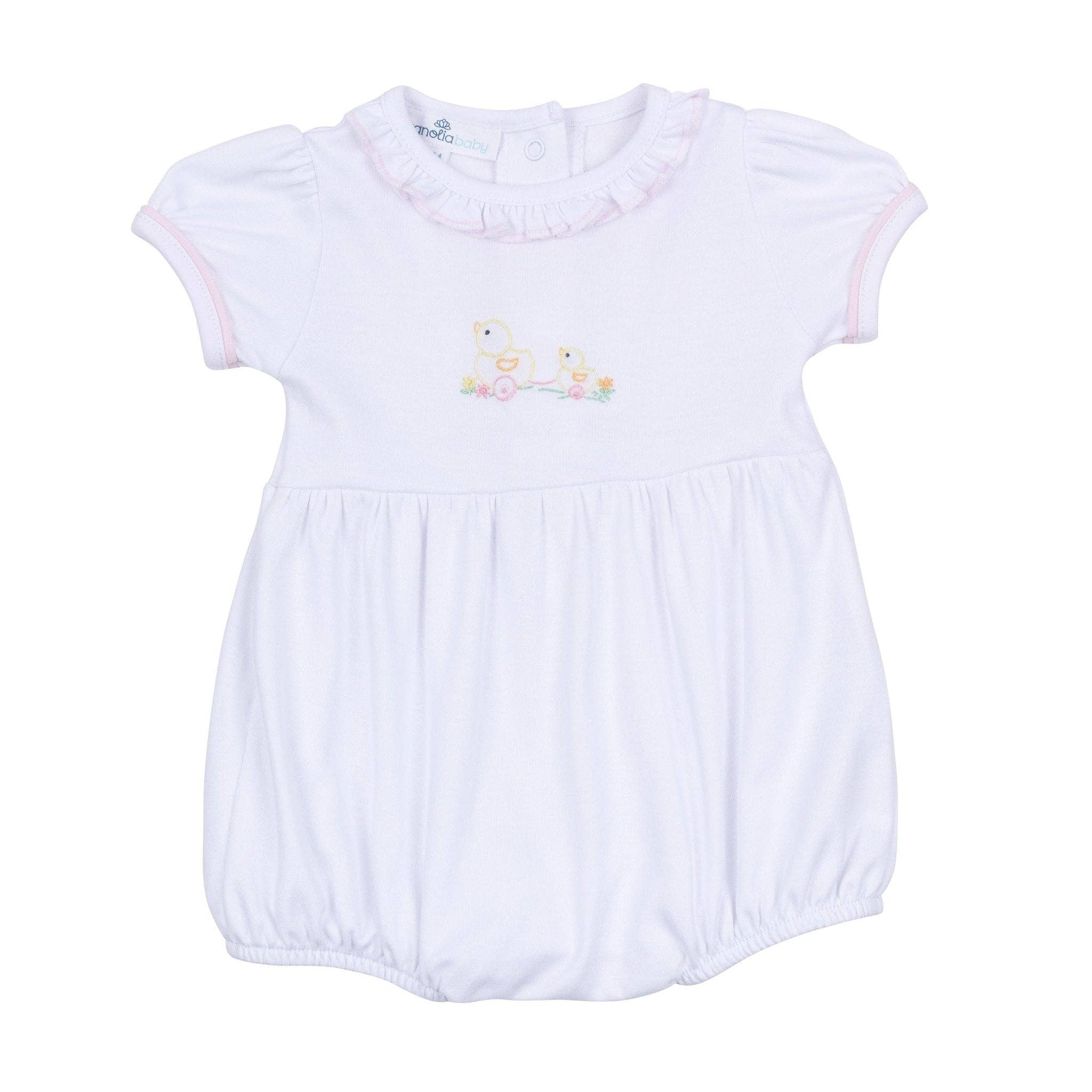 Vintage Duckie Pulltoy Bubble - Pink: 3 Months