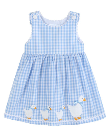 Blue Gingham Goose A Line Dress