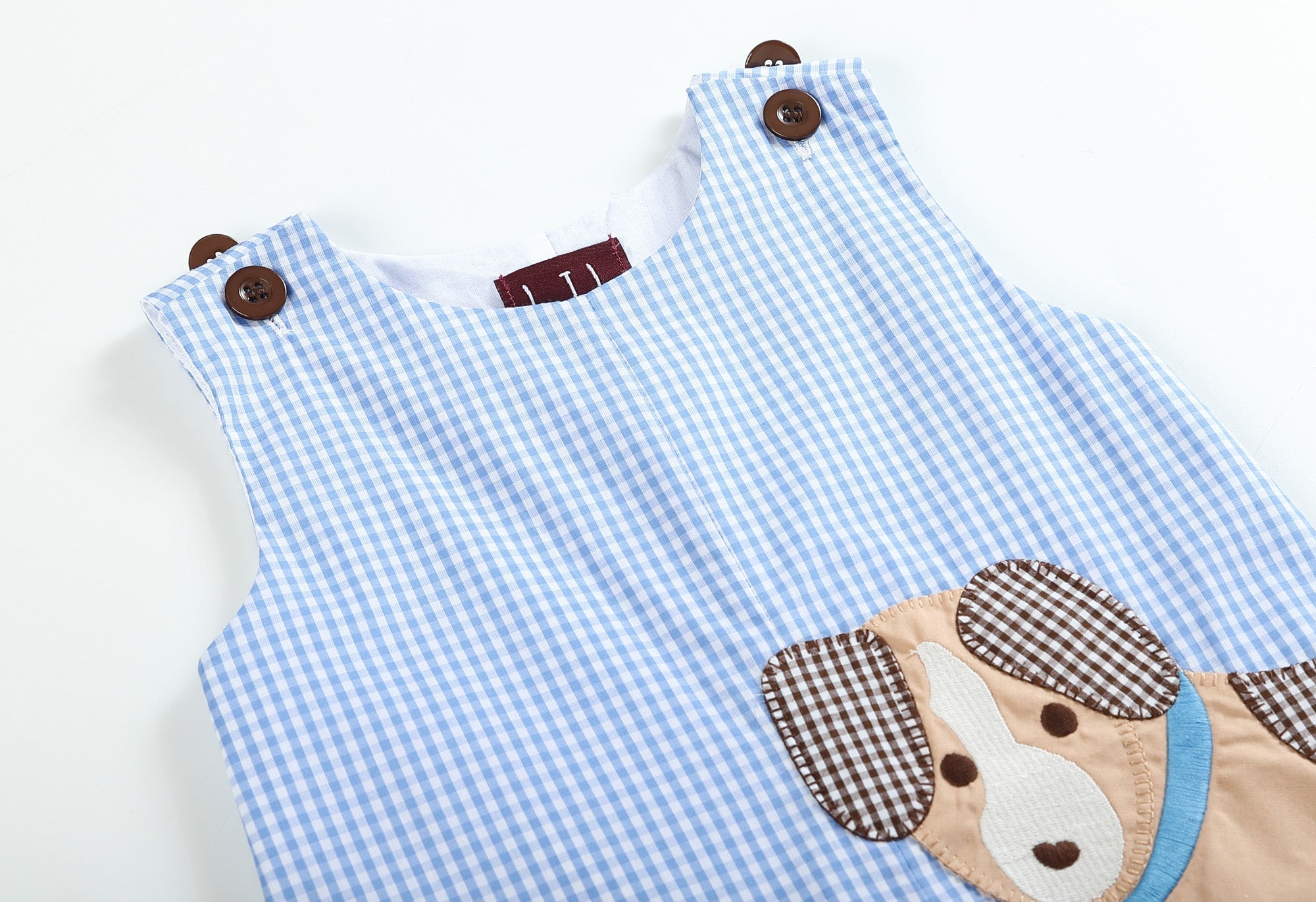 Blue Gingham Puppy Jon Jon