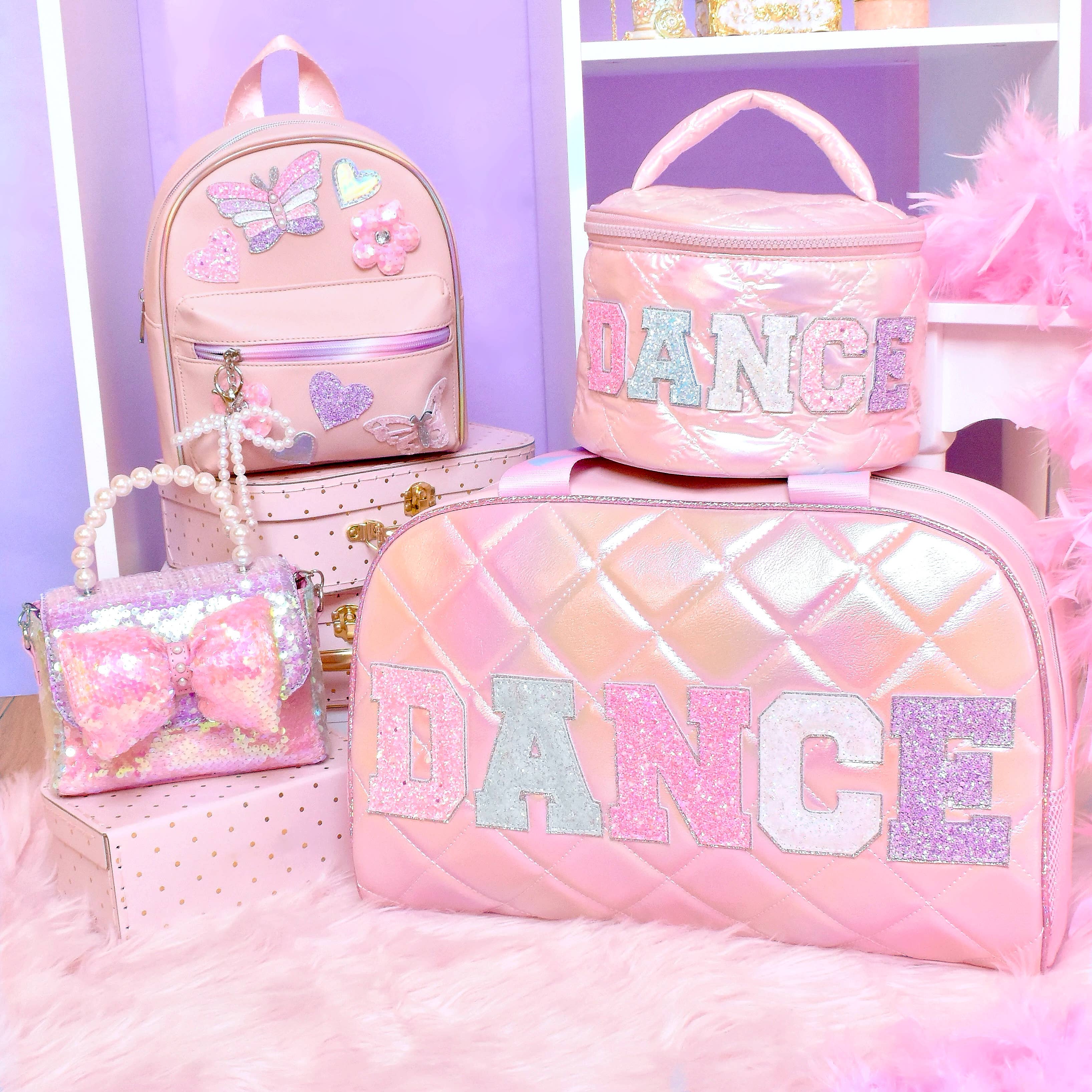 'DANCE' Metallic Round Quilted Glam Bag