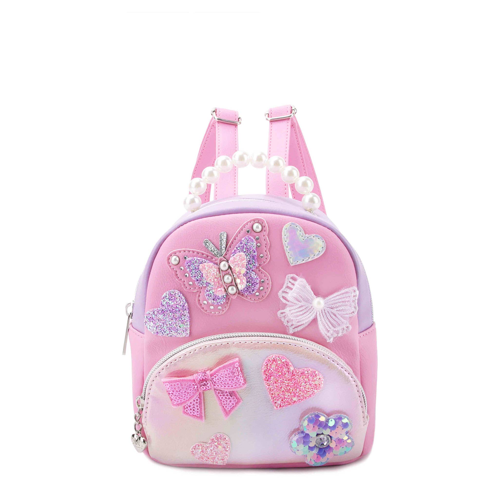 Butterfly Applique Color Block Micro Mini Backpack
