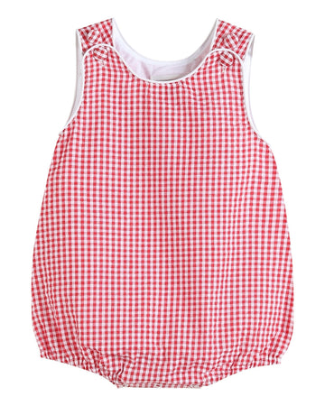 Classic Red Seersucker Bubble Romper