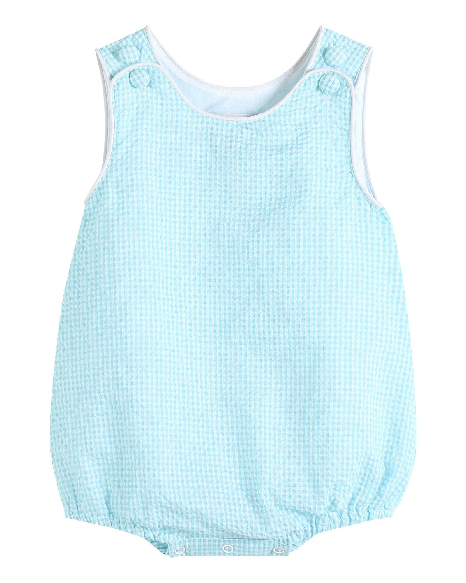Classic Turquoise Seersucker Bubble Romper