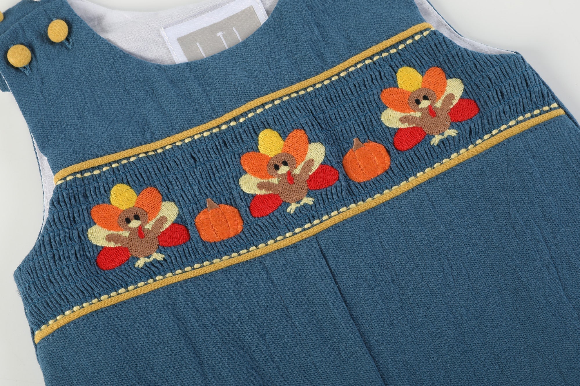 Cobalt Blue Turkey Smocked Longalls
