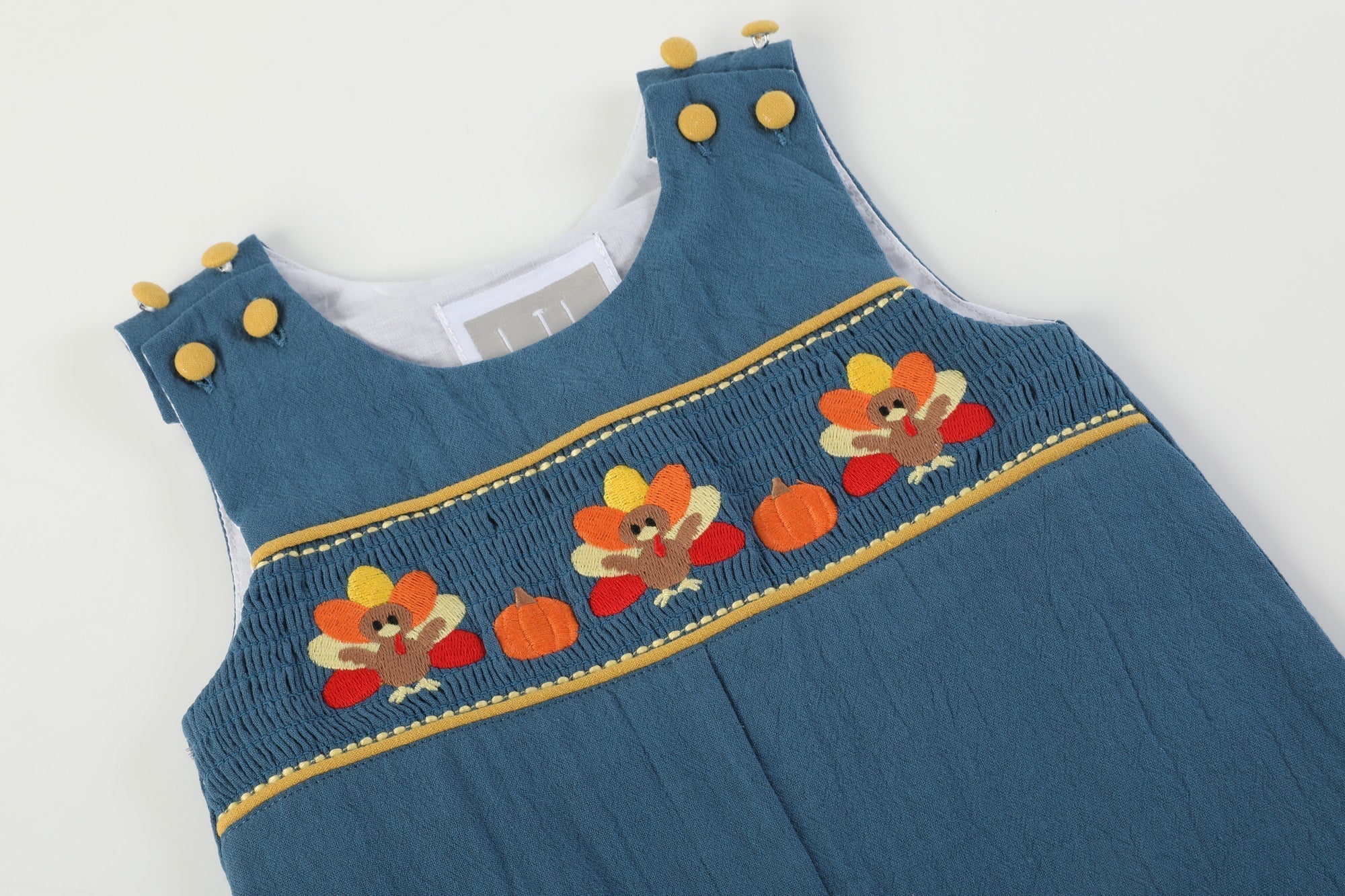 Cobalt Blue Turkey Smocked Longalls