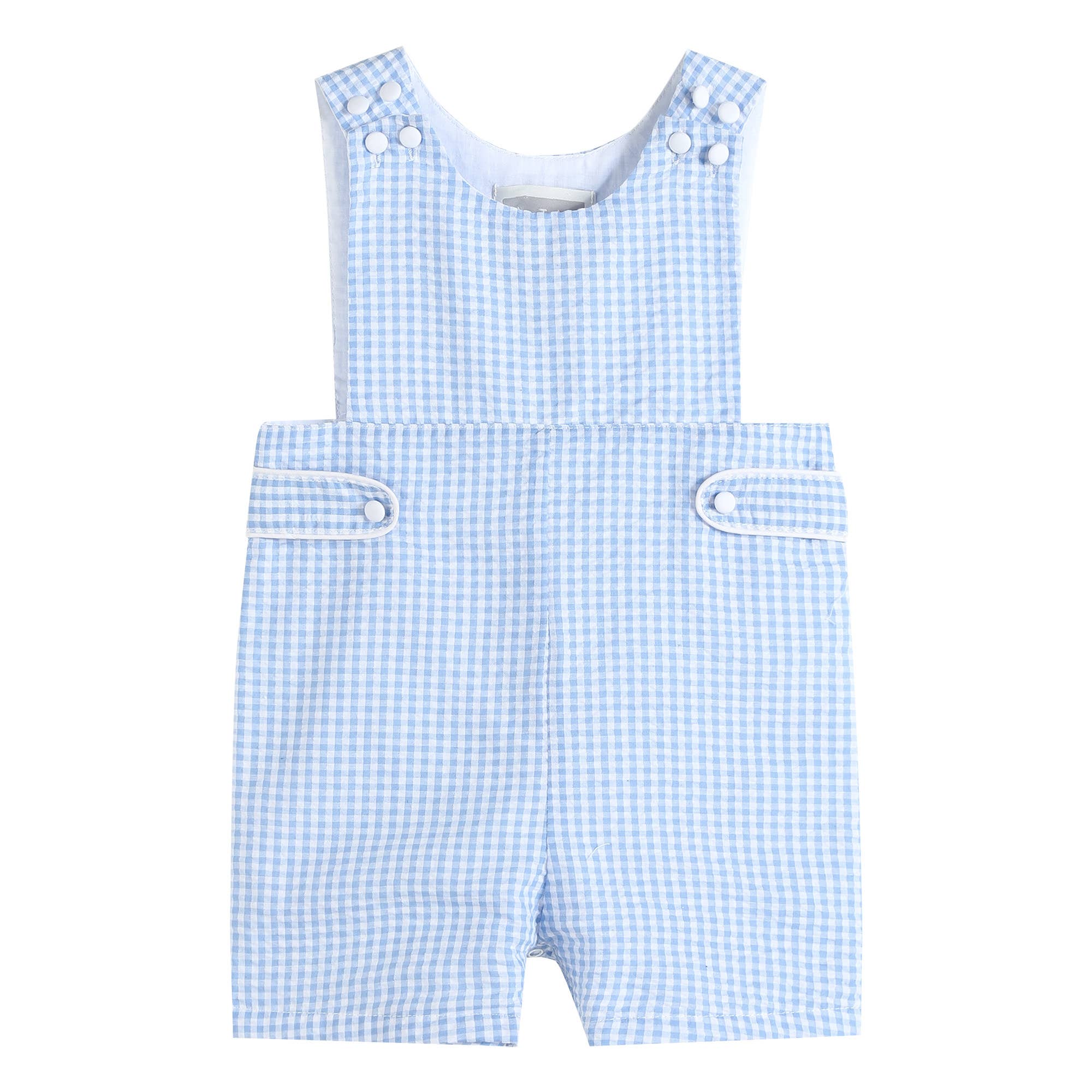 Light Blue Gingham Jon Jons: 18-24M