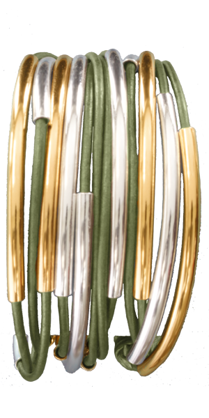 Lizzy Classic 4 Strand Gold & Silver : Large