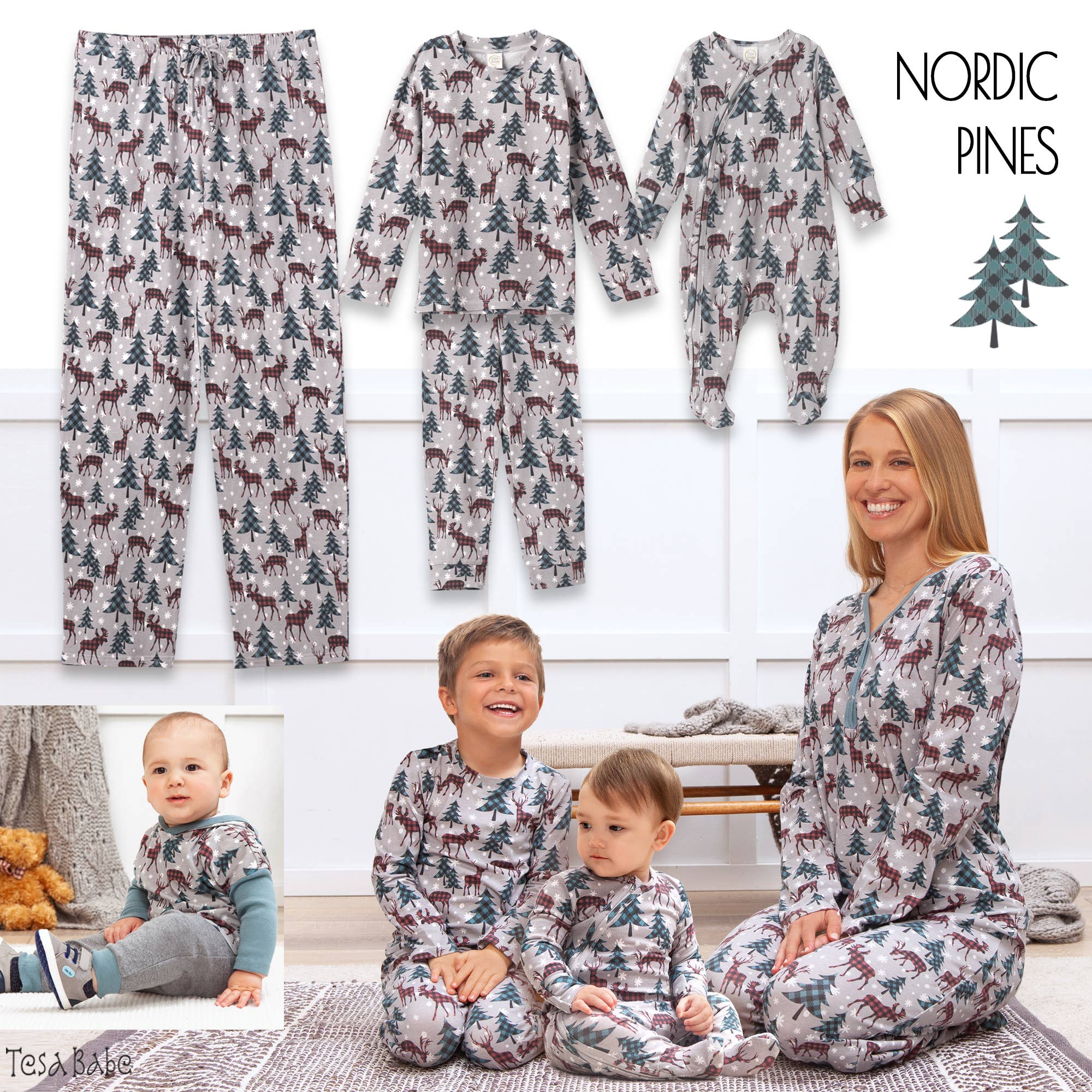 Christmas Boy's Bamboo Top & Pants-Family Matching: 2T