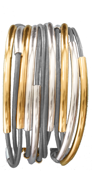 Lizzy Classic 4 Strand Gold & Silver : Large