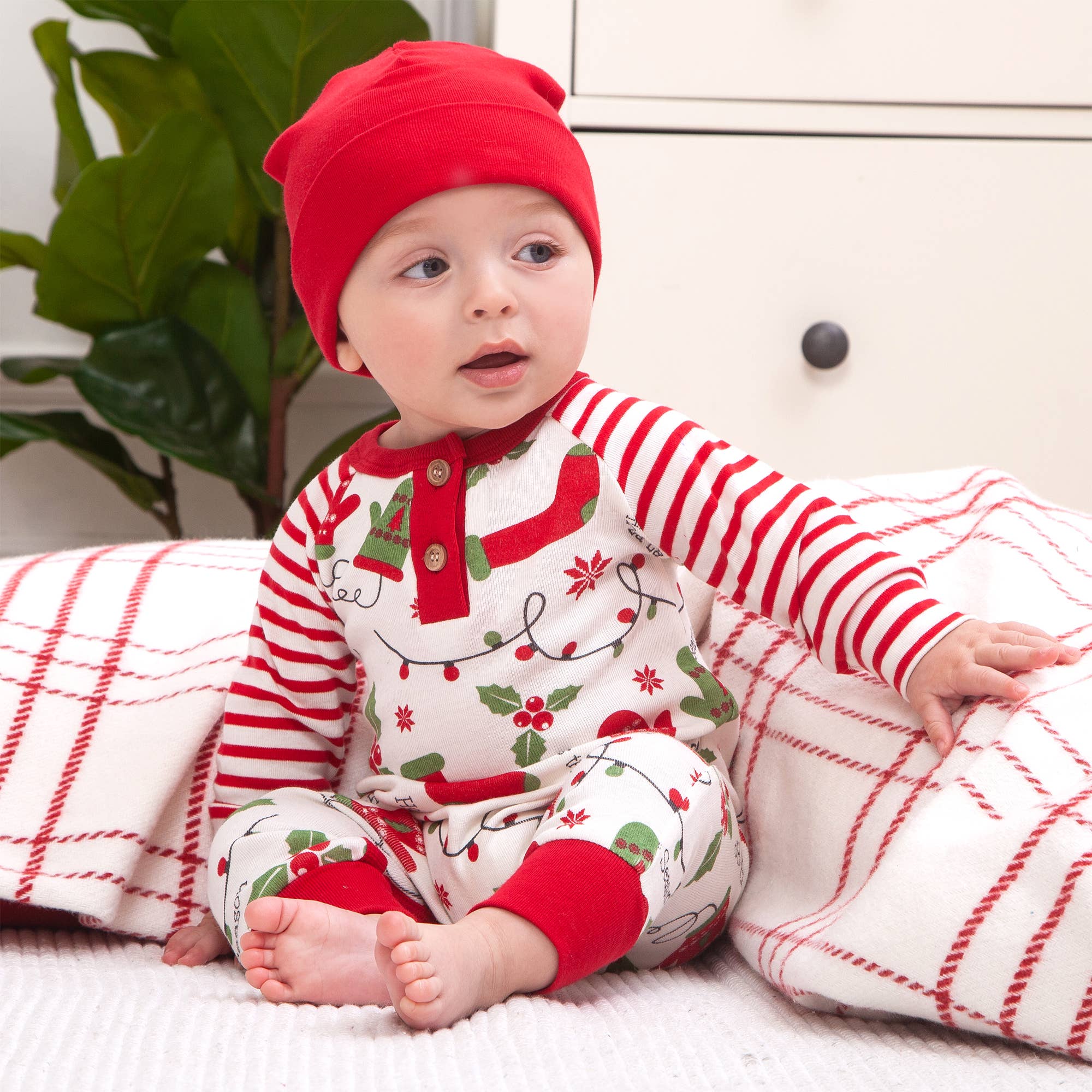 Baby's 'Tis The Season Bamboo Romper: Newborn