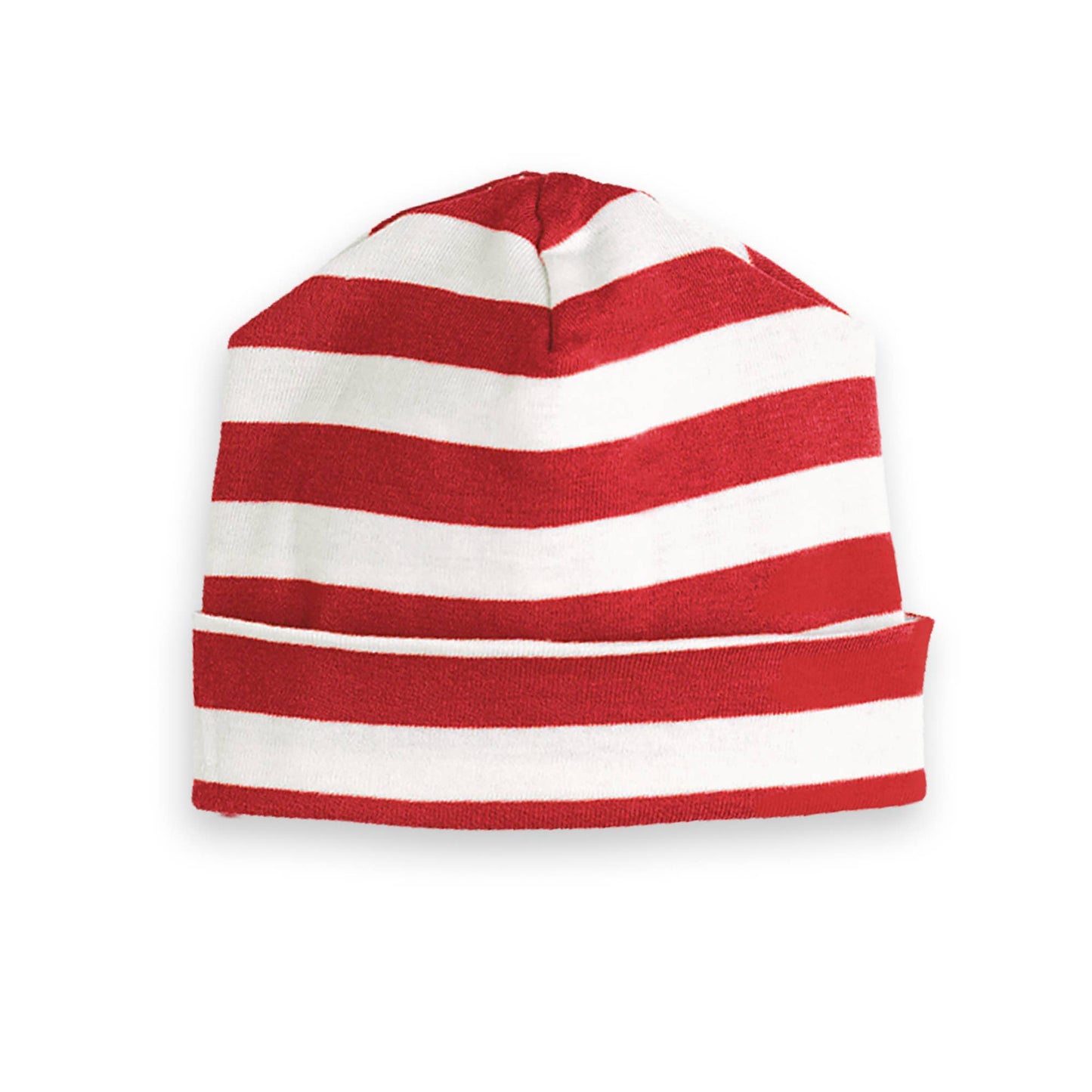 Baby's Christmas Red & Green Cotton Hats: Thin Red Stripes / 3-24M