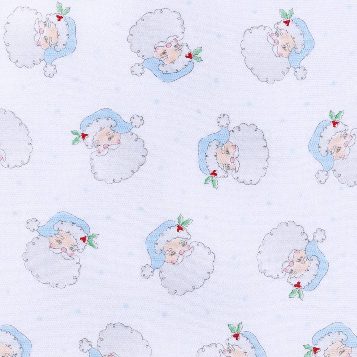 Santa Baby Print Zip Footie - Light Blue
