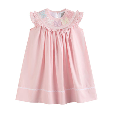 Pink Butterflies Smocked Bishop Dress