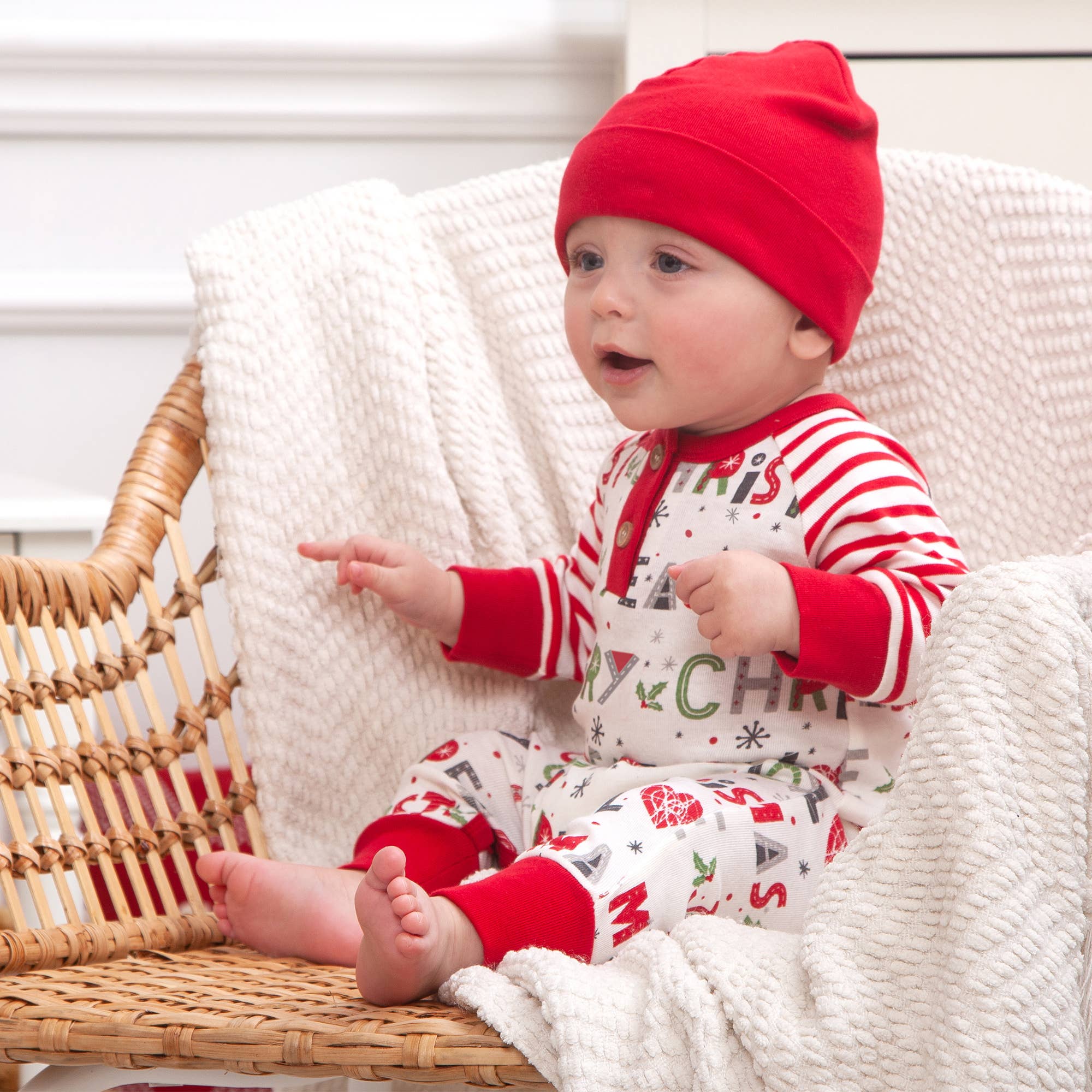 Baby Boy's Christmas Bamboo Romper: 3-6 months