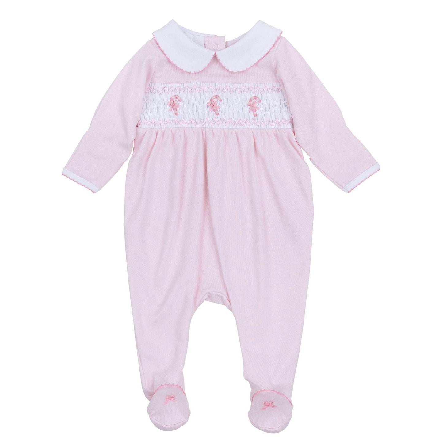 Sweet Peppermint Smocked Footie