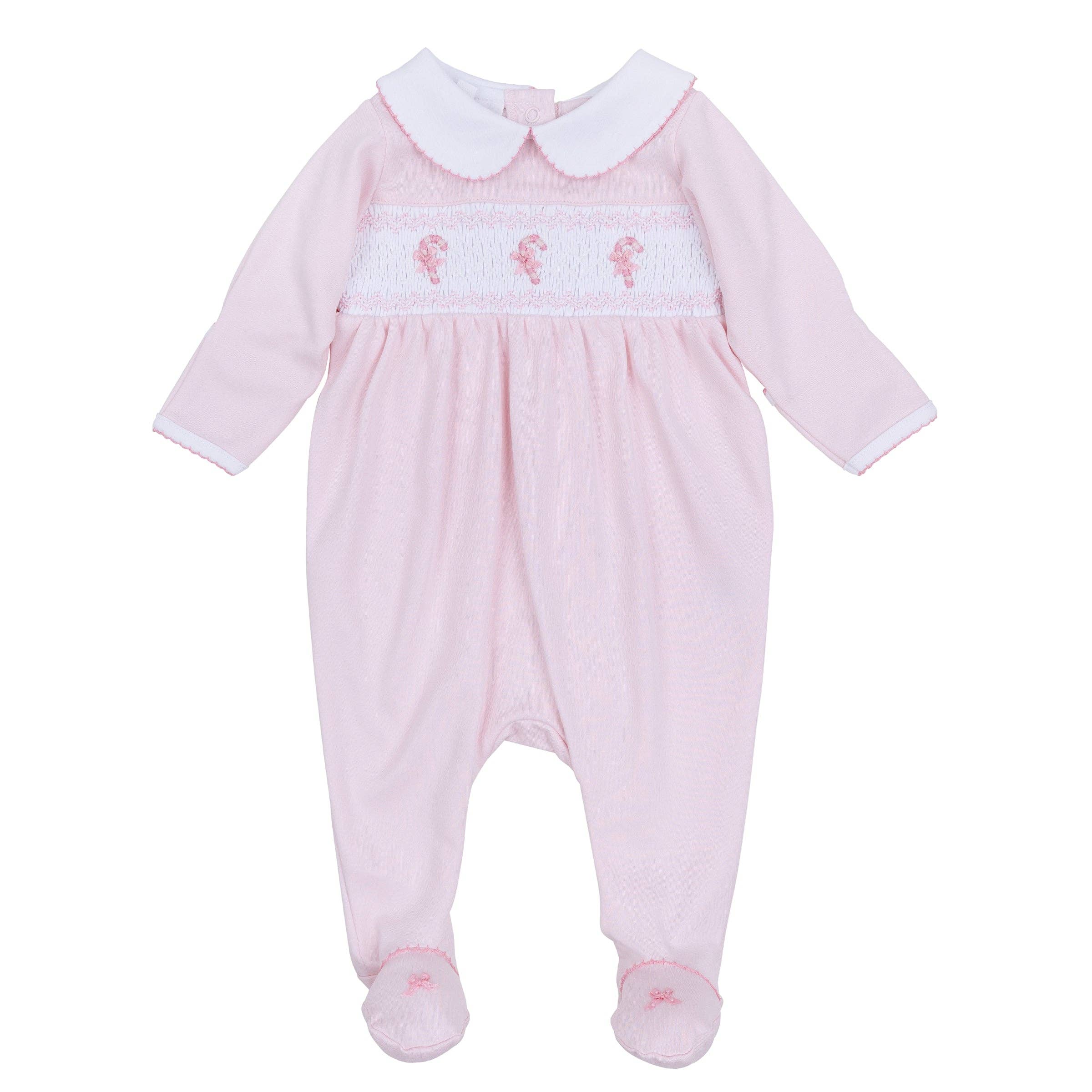 Sweet Peppermint Smocked Footie