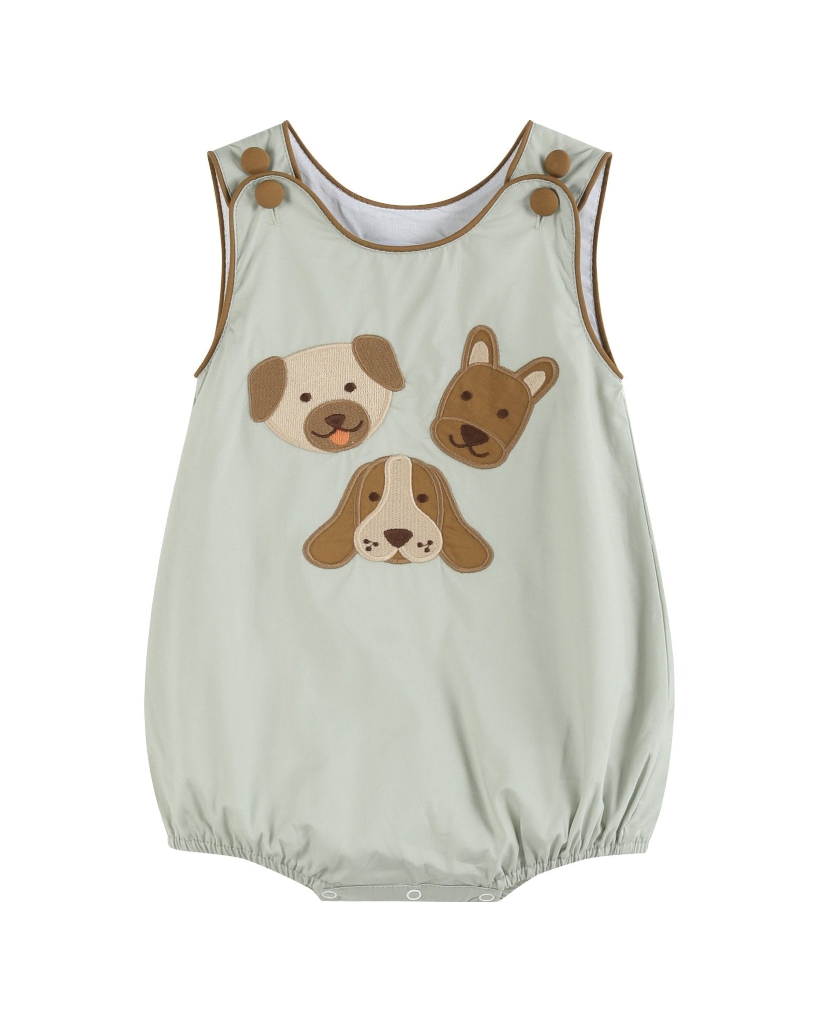 Green Dog Applique Bubble Romper