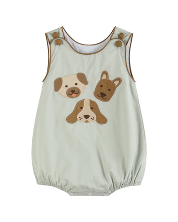 Green Dog Applique Bubble Romper