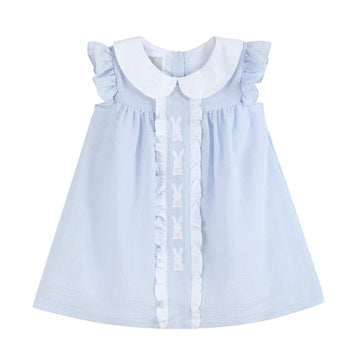 Light Blue Bunny Ruffle Yoke Dress