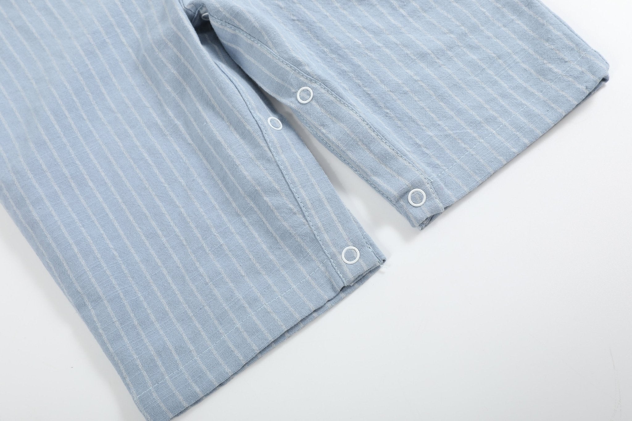 Light Blue Pinstripe Turkey Smocked Longalls
