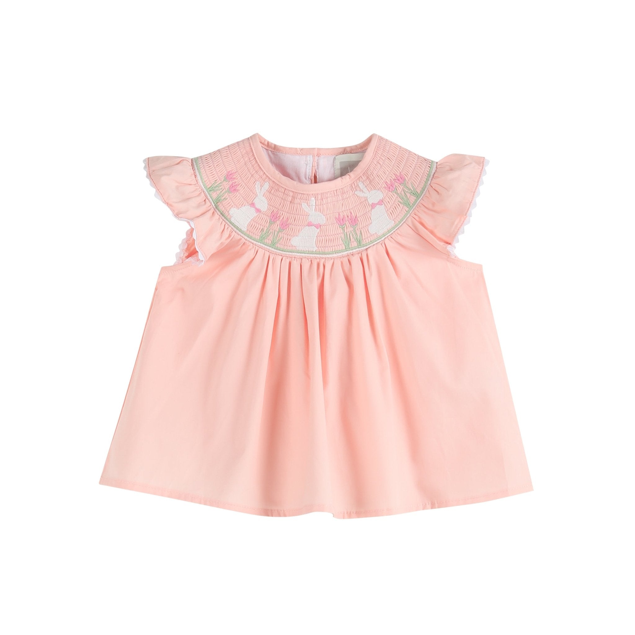 Light Pink Bunny Smocked Top and Bloomer Set