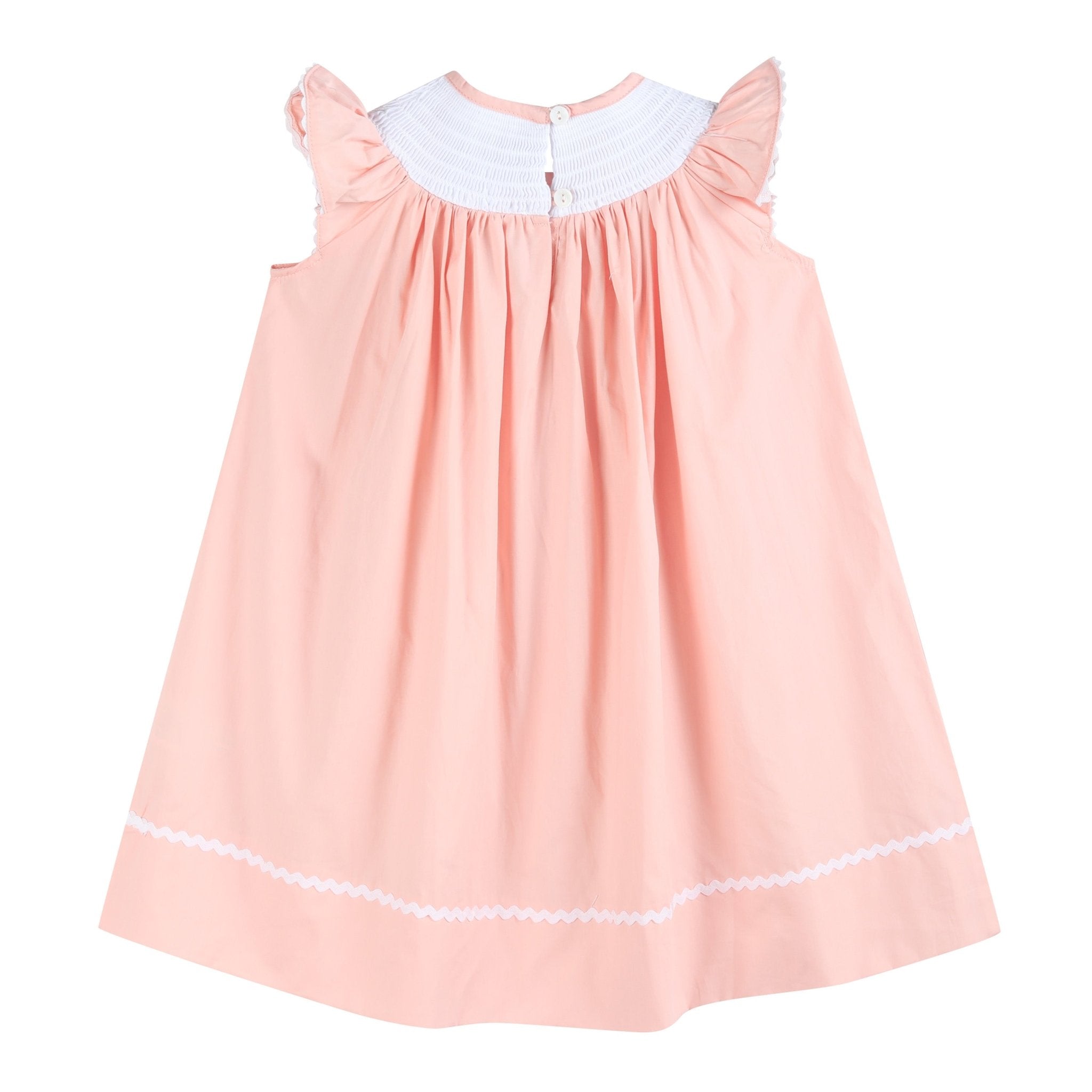 Light Pink Bunny Smocked Bishop Dress