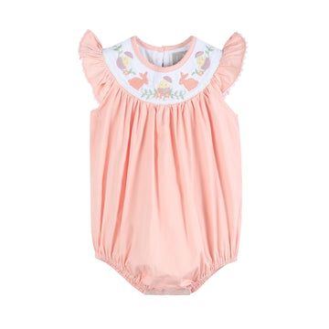 Light Pink Smocked Flutter Romper