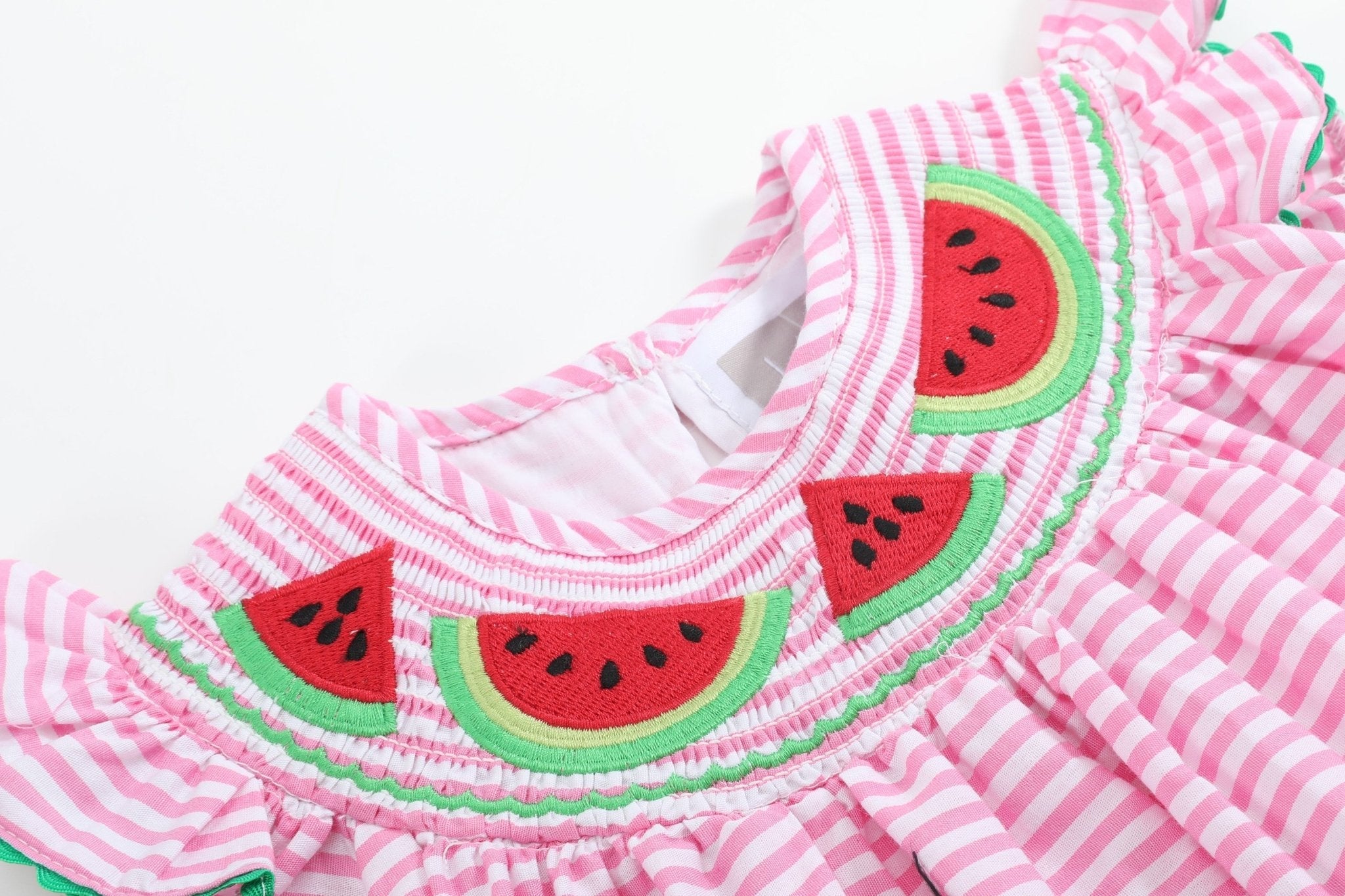 Pink Stripe Smocked Watermelon Dress