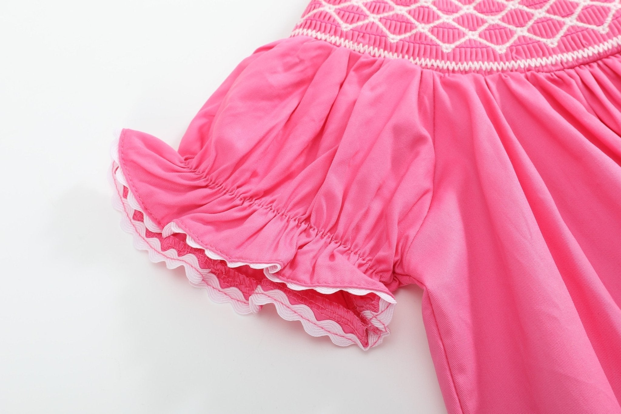 Pink & White Smocked Bubble Romper