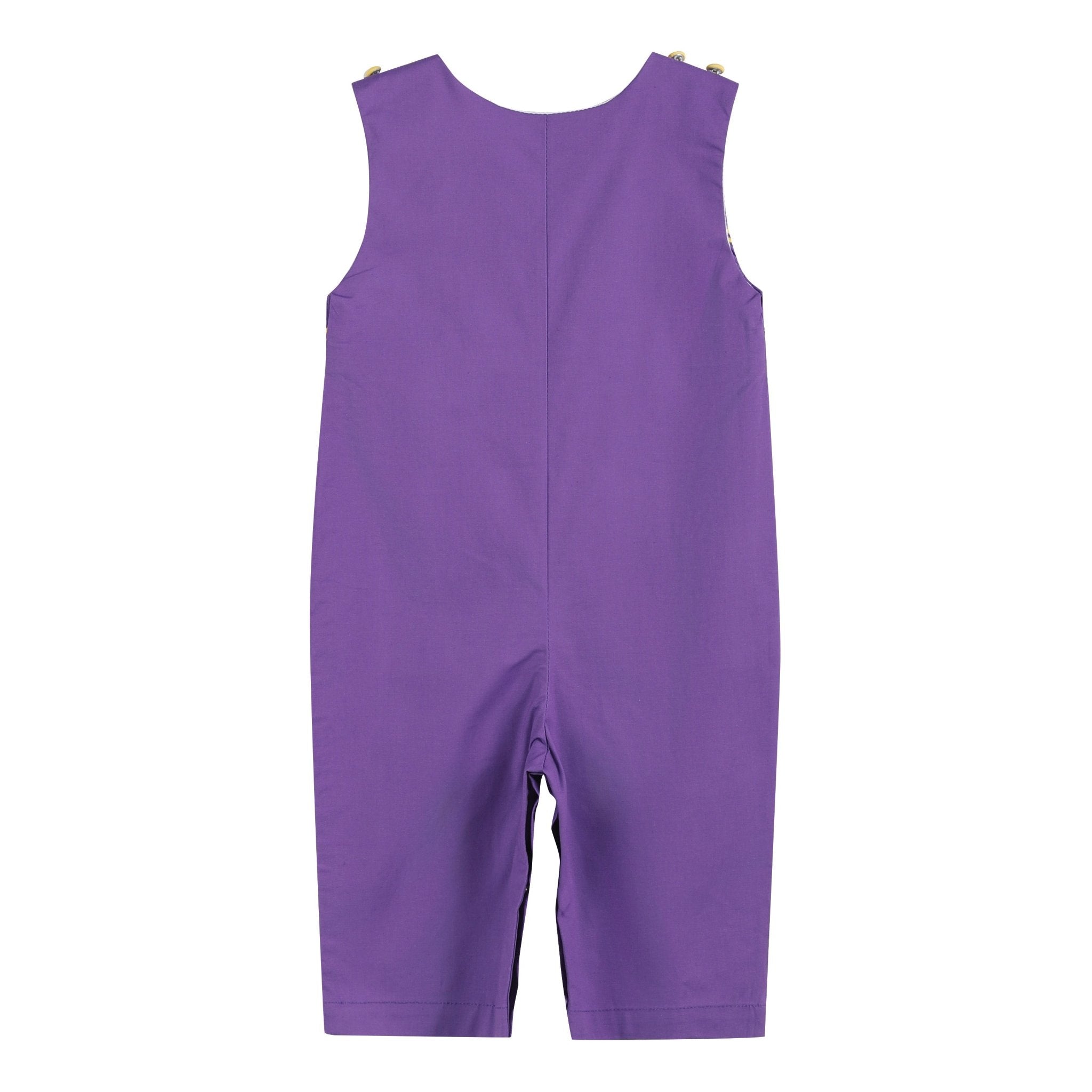 Purple and Gold Football Smocked Longalls
