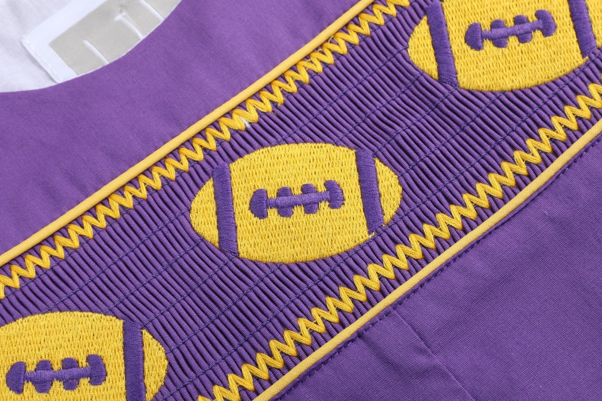 Purple and Gold Football Smocked Longalls