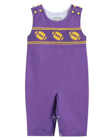 Purple and Gold Football Smocked Longalls