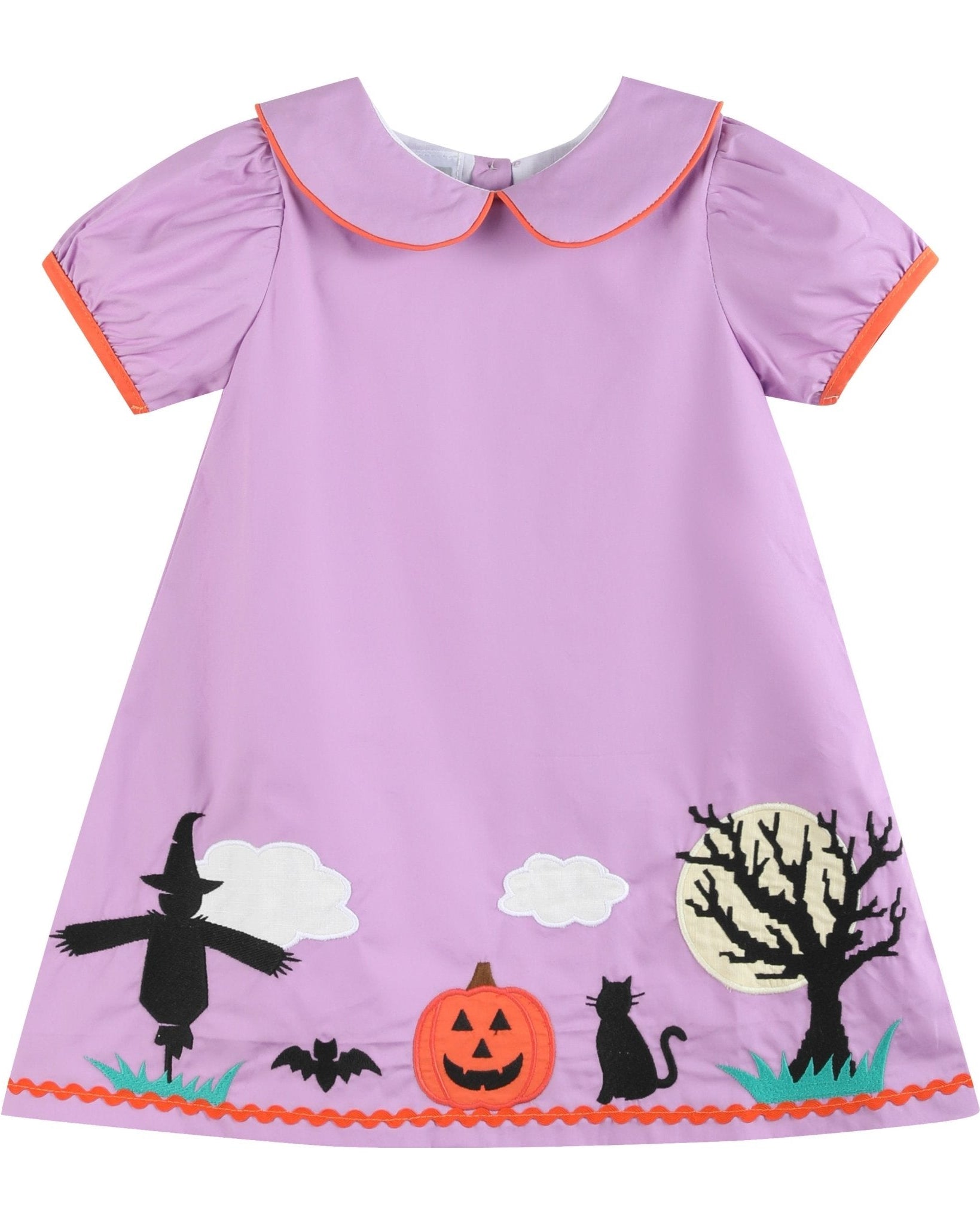 Purple Halloween Scene Girls Dress