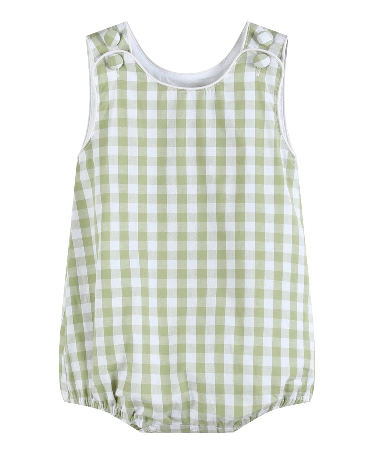 Sage Green Gingham Classic Bubble Romper
