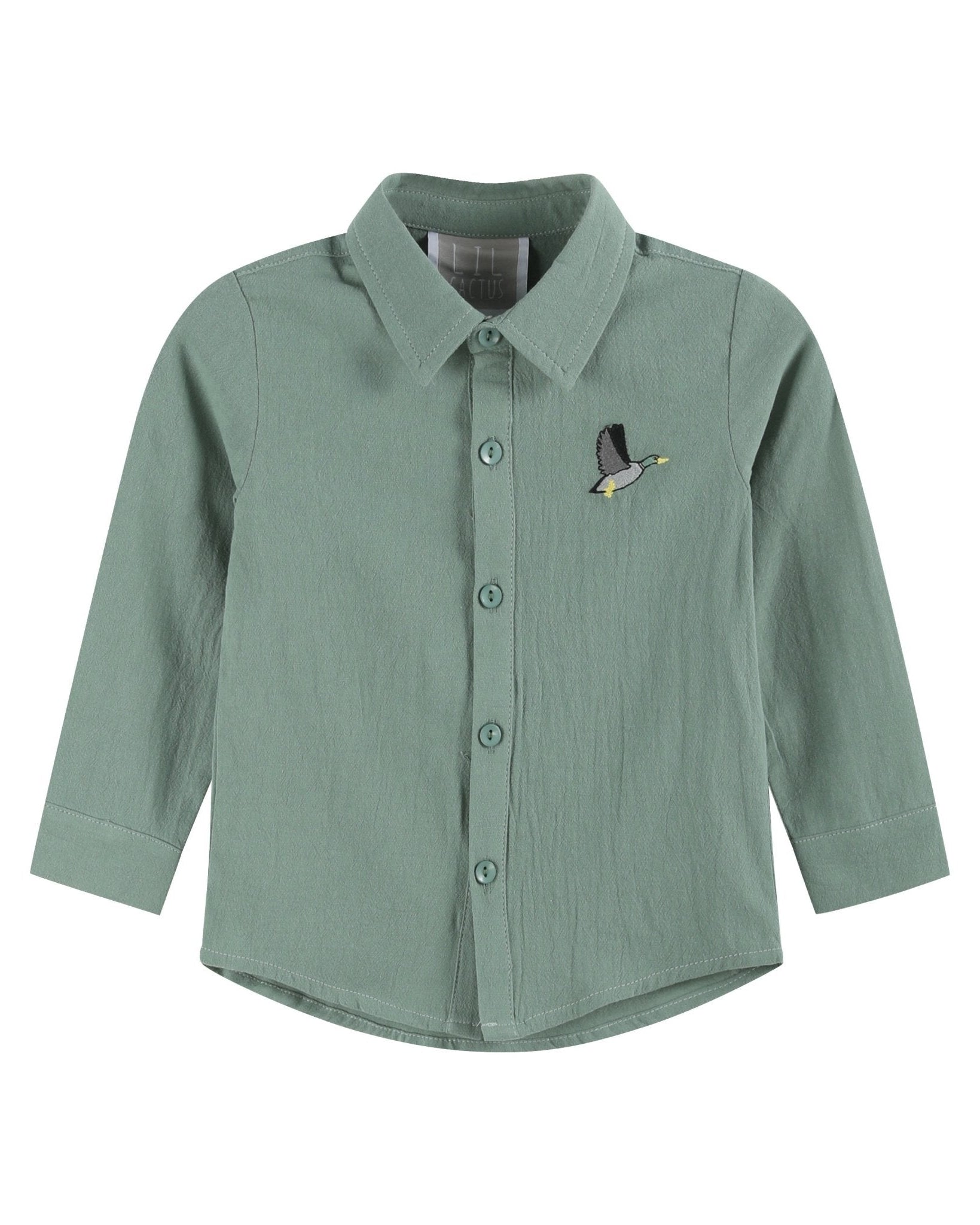 Sage Green Mallard Boys Dress Shirt