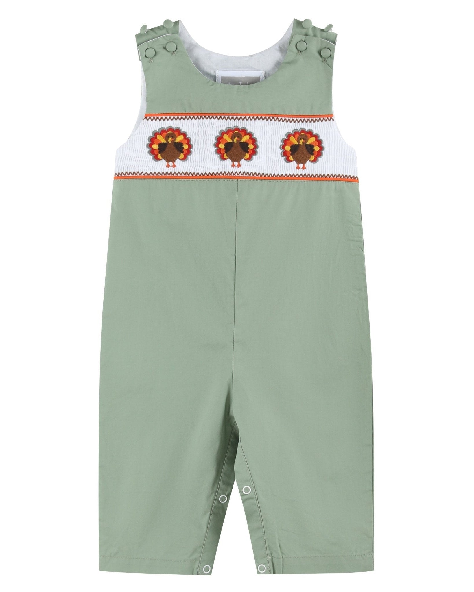Sage Green Turkey Smocked Longalls