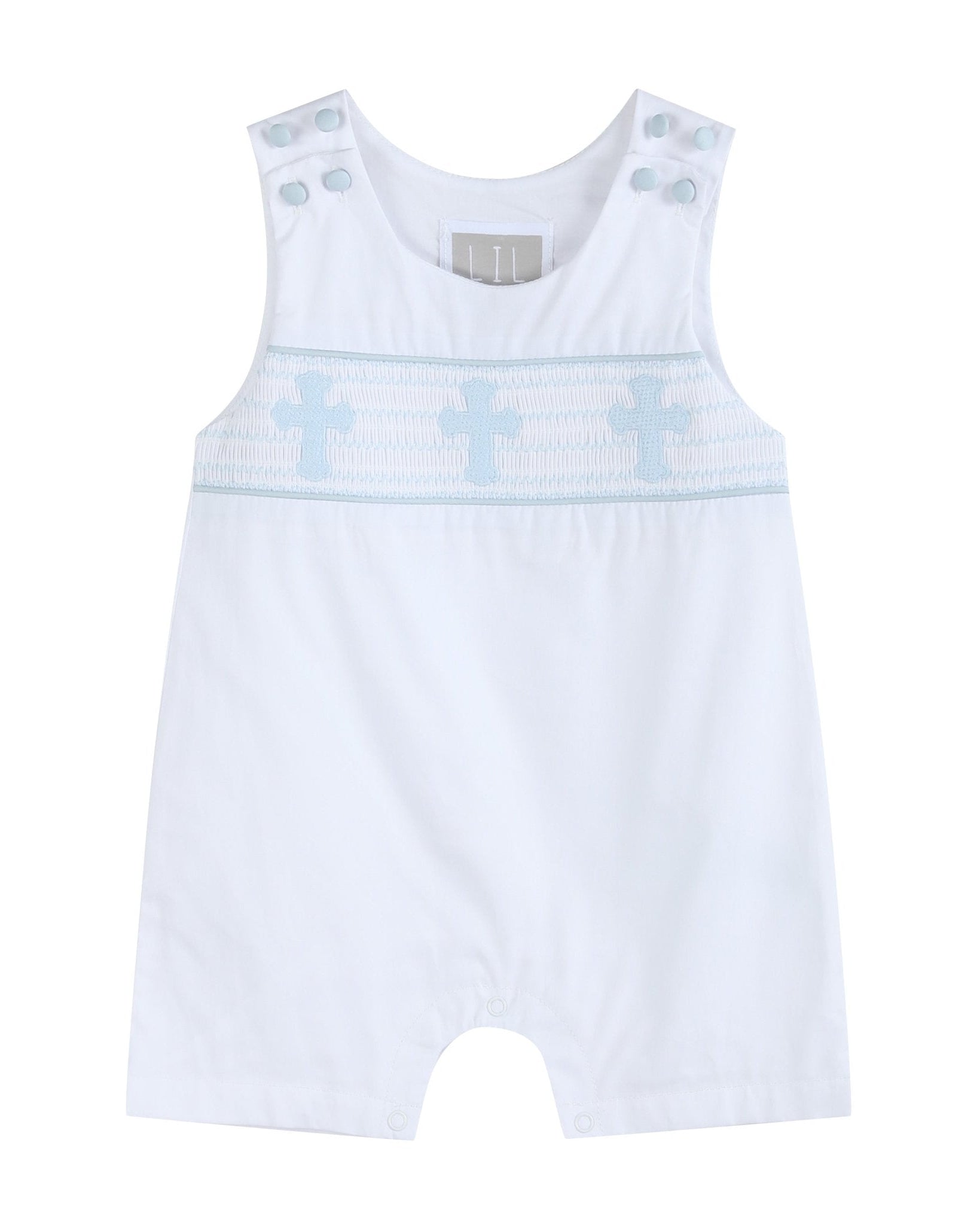 White and Blue Holy Smocked Jon Jon