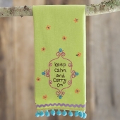 Natural Life Linen Towel - Keep Calm and Carry On