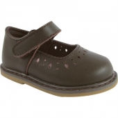 Brown Leather Mary Jane Walking Shoe