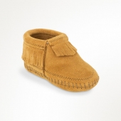 Minnetonka Riley Taupe Suede Bootie