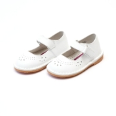 L'Amour Allegra White Perforated Mary Jane