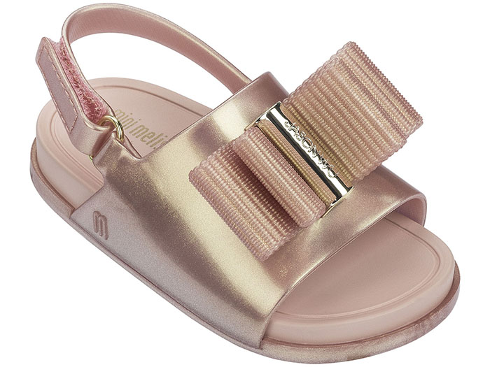 Mini Melissa Beach Slide Sandal + Jason Wu Metallic Pink